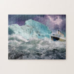 Puzzle Titanic surréaliste et Iceberg<br><div class="desc">OEuvre surréaliste du Titanic se dirigeant vers l'iceberg qu'il a frappé lors d'une nuit de tempête - art original © WhimsicalArtwork™</div>