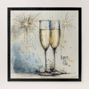 Puzzle Toast au Champagne Bonne Année