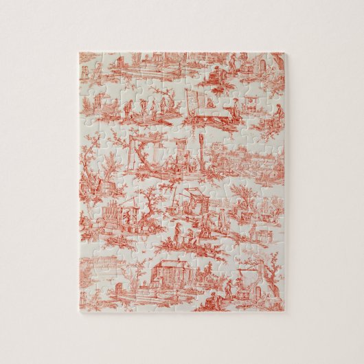 Puzzle Toile de Jouy, illustrant les processus du manuf (Vertical)