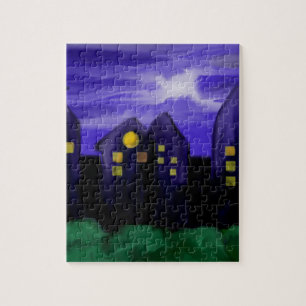 Puzzle Toile de la ville de ciel nocturne
