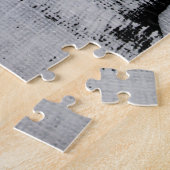 Puzzle Toile peinte en noir blanc, abstraite. (Côté)