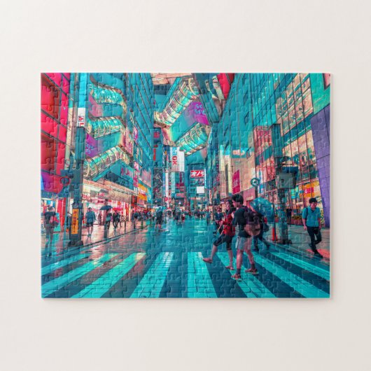 Puzzle Tokyo Japon : La rue commerçante aux couleurs vive (Horizontal)