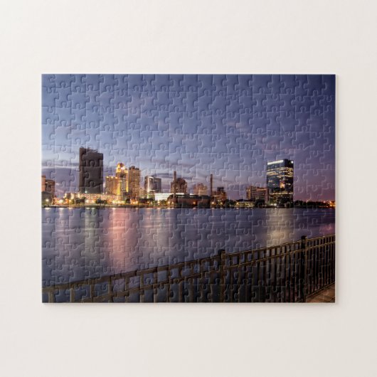 Puzzle Toledo Ohio City Skyline la nuit (Horizontal)