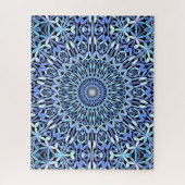 Puzzle Tons Abstraits de bleu Floral Mandala Motif (Vertical)