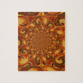 Puzzle Tons Abstraits orange, marron et vert (Vertical)