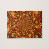 Puzzle Tons tourbillonnants abstraits orange, marron et v (Horizontal)