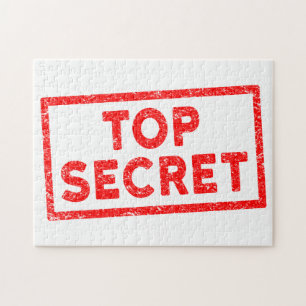 Puzzle Top Secret Timbre en caoutchouc rouge
