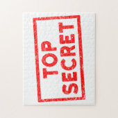 Puzzle Top Secret Timbre en caoutchouc rouge (Vertical)