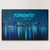 Puzzle Toronto Canada Nightime Skyline sur Water Name (Horizontal)