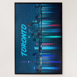 Puzzle Toronto Canada Nightime Skyline sur Water Name