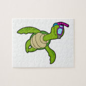 Puzzle Tortue à la natation avec tuba (Horizontal)
