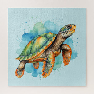 Puzzle Tortue à peinture mignonne