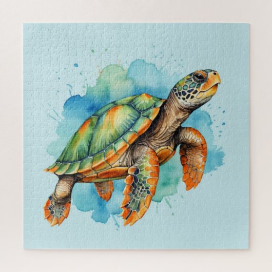 Puzzle Tortue à peinture mignonne (Vertical)