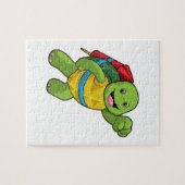 Puzzle Tortue au volant avec fusée (Horizontal)
