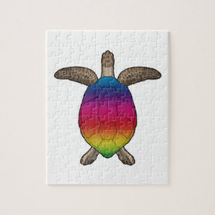 Puzzle Tortue aux couleurs arc-en-ciel