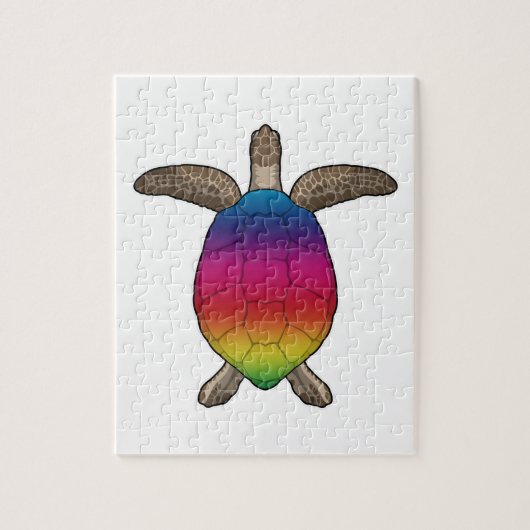 Puzzle Tortue aux couleurs arc-en-ciel (Vertical)