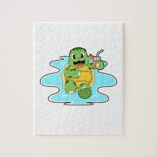 Puzzle Tortue avec boisson dans l'eau (Vertical)