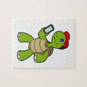 Puzzle Tortue avec téléphone et Casquette (Horizontal)
