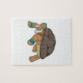 Puzzle Tortue comme coureur avec serviette (Horizontal)