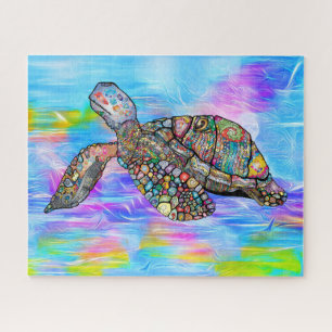 Puzzle Tortue de mer colorée   Personnalisé