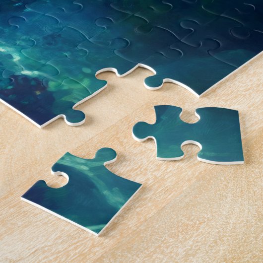 Puzzle Tortue de mer dans la belle eau bleue (Côté)