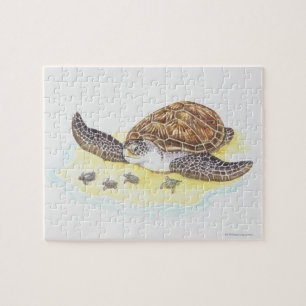 Puzzle Tortue de mer et bébés