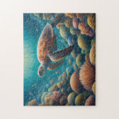 Puzzle Tortue de mer et corail (Vertical)