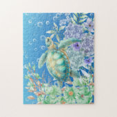 Puzzle Tortue de mer florale (Vertical)