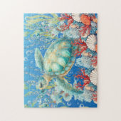 Puzzle Tortue de mer florale (Vertical)