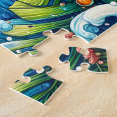 Puzzle Tortue de mer florale tropicale (Côté)