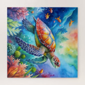 Puzzle Tortue de mer peinte (Horizontal)