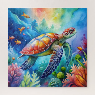 Puzzle Tortue de mer peinte