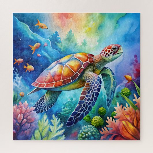 Puzzle Tortue de mer peinte (Vertical)
