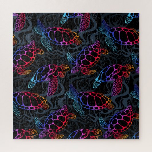 Puzzle Tortue de mer psychédélique : Boho Ocean (Vertical)