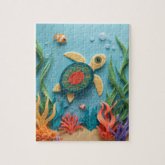 Puzzle Tortue de mer Récif Papier Quilling