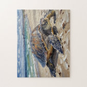 Puzzle Tortue de mer sur la plage (Vertical)