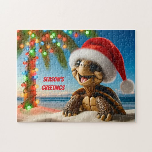 Puzzle Tortue de Noël (Horizontal)