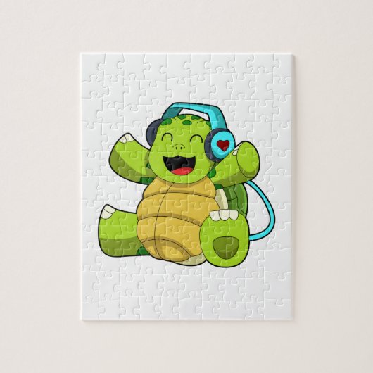 Puzzle Tortue en musique avec casque (Vertical)