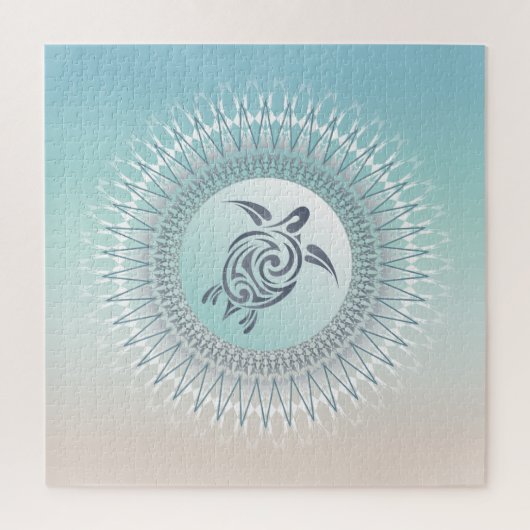 Puzzle Tortue et Mandala de Style Plage (Vertical)