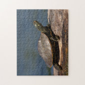 Puzzle Tortue peinte sur un bûcher (Vertical)