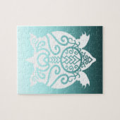 Puzzle Tortue Snapper Silhouette Blanche (Horizontal)
