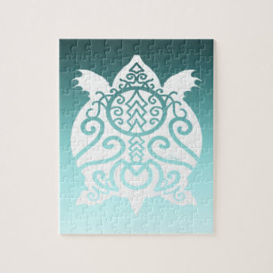 Puzzle Tortue Snapper Silhouette Blanche