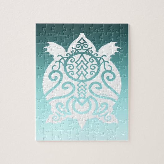 Puzzle Tortue Snapper Silhouette Blanche (Vertical)