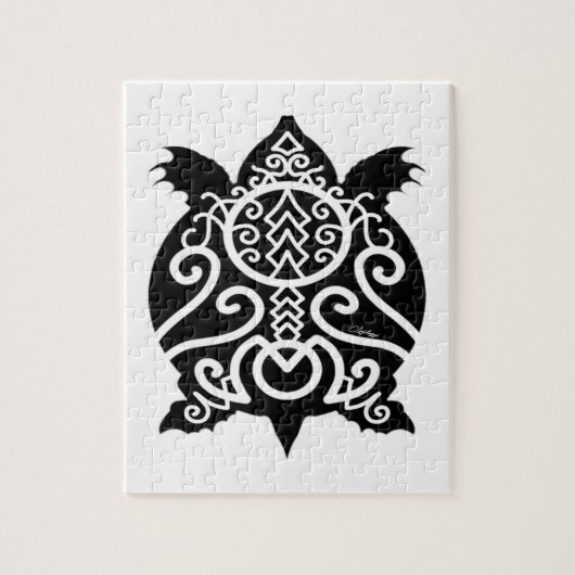 Puzzle Tortue Snapper Silhouette Noire (Vertical)