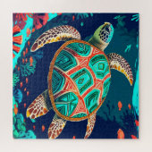 Puzzle Tortue tribale (Horizontal)