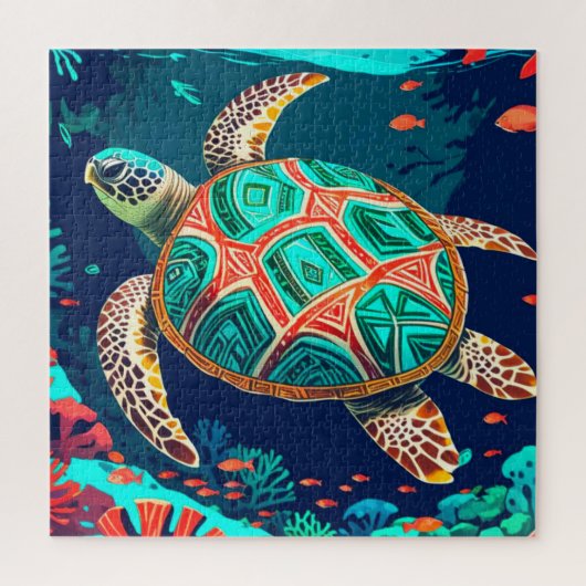 Puzzle Tortue tribale (Vertical)
