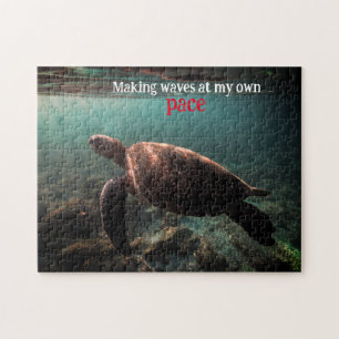Puzzle Tortue verte nageant sous l'eau