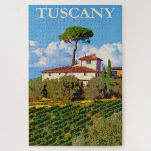Puzzle Toscane Italie Poster Vintage voyage Villa italien
