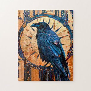 Puzzle Totem du Corbeau – Symbole Mystique Art Déco