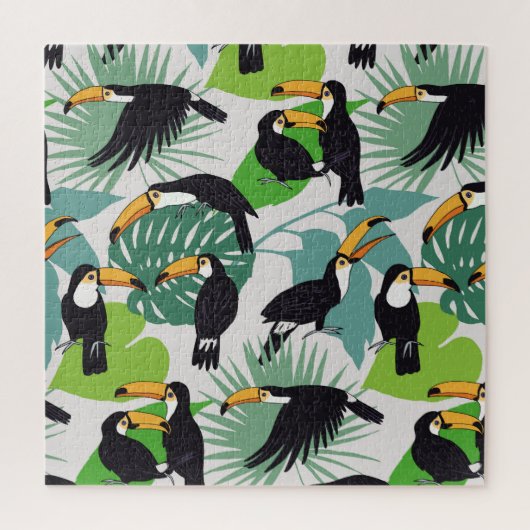 Puzzle Toucan Bird : Palm Feuille Motif (Vertical)